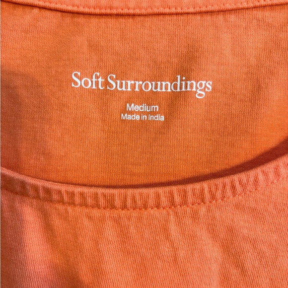 Soft Surroundings womens cold shoulder asymmetrical hem orange medium - Picture 3 of 5